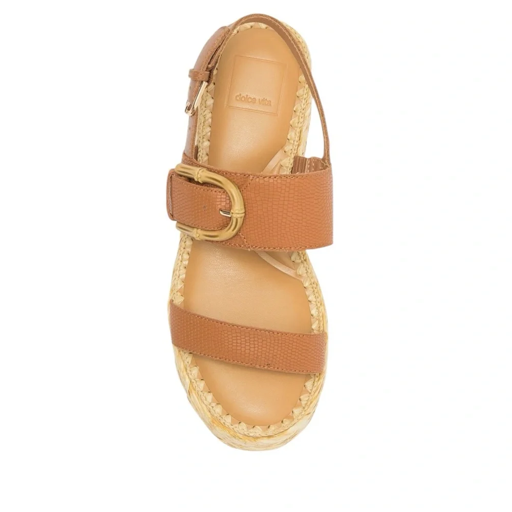 NWT DOLCE VITA CHERA‎ PLATFORM SLINGBACK SANDALS IN TAN SIZE 9